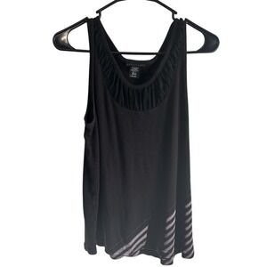 Apostrophe Women XL Black Wide Strap Camisole Tank Top 100% Cotton Casual Office